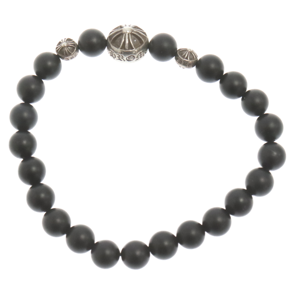 CHROME HEARTS クロムハーツ 8mm BEAD ONYX BRACELET 8mm オニキスビーズブレスレット ブラック/シルバー_画像6