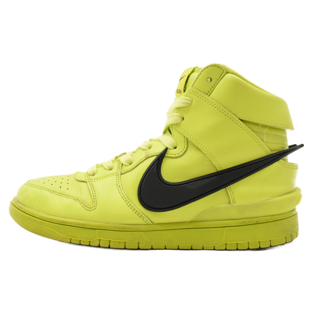 ナイキ×AMBUSH DUNK HIGH Flash Lime アンブッシュ ダンク フレッシュライム ハイカットスニーカー イエロー US9.5/27.5cm CU7544-300の画像1