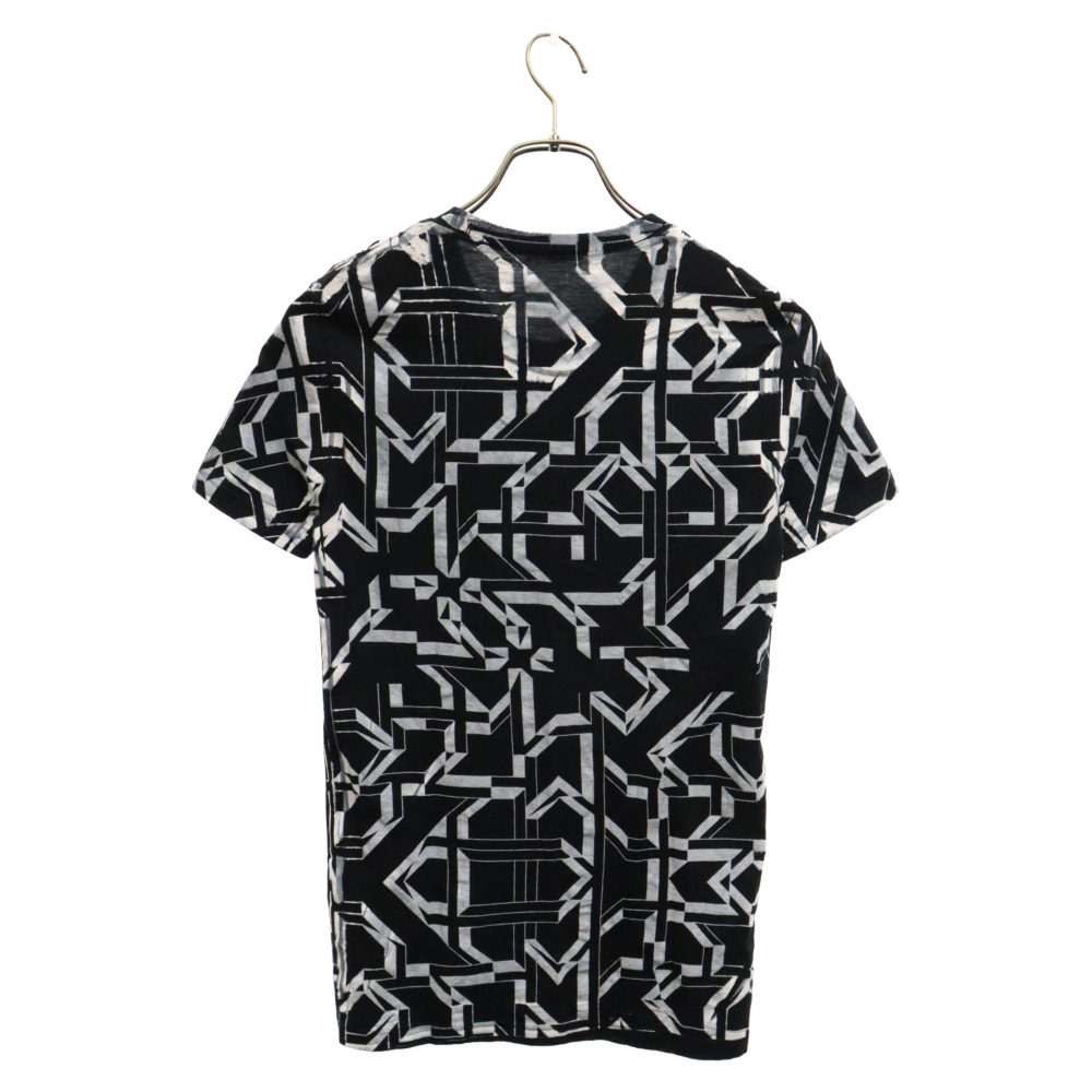 Dior HOMME ディオールオム 07AW エディ期 総柄 ペンキ加工半袖カットソー 半袖Tシャツ ブラック/ホワイト_画像2