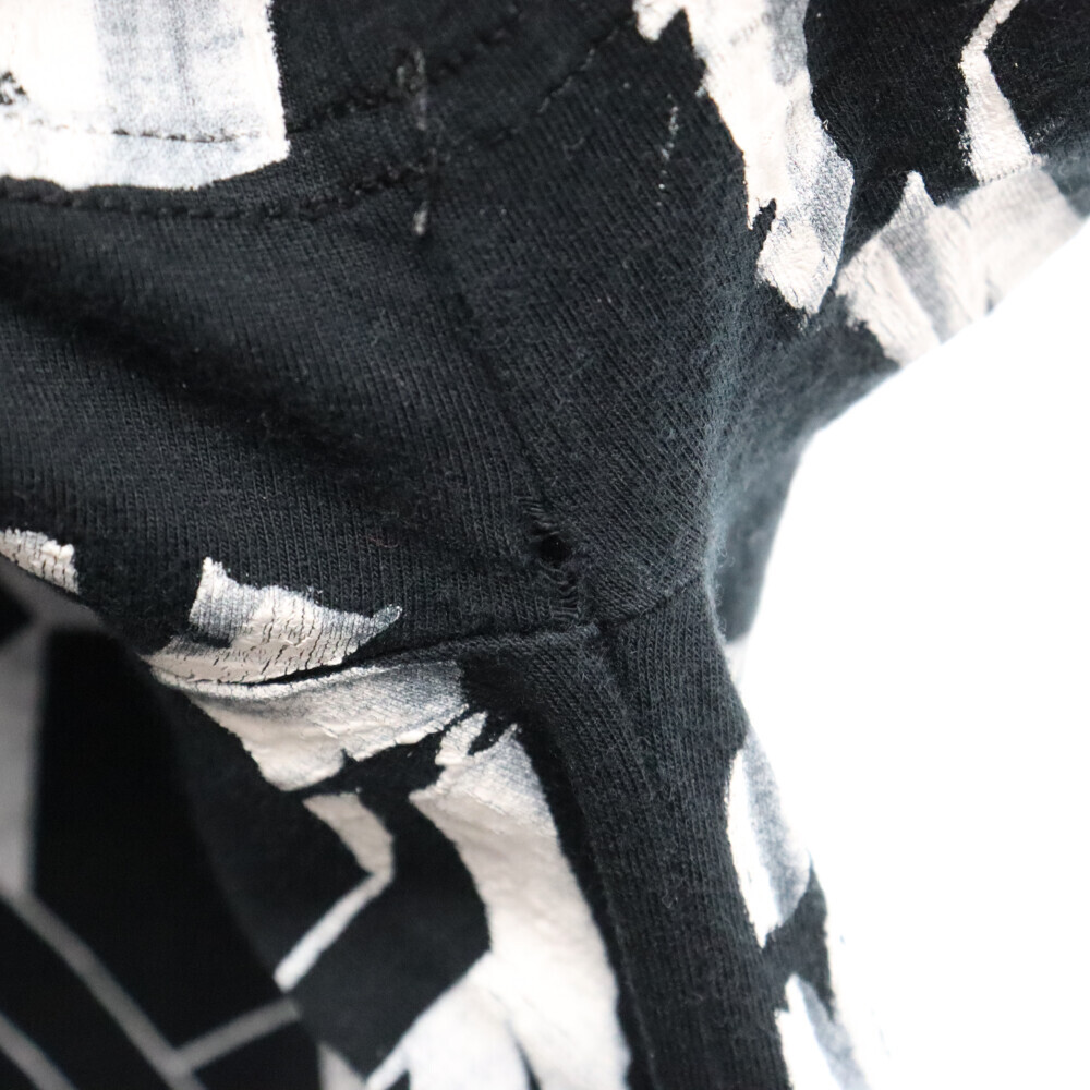 Dior HOMME ディオールオム 07AW エディ期 総柄 ペンキ加工半袖カットソー 半袖Tシャツ ブラック/ホワイト_画像3