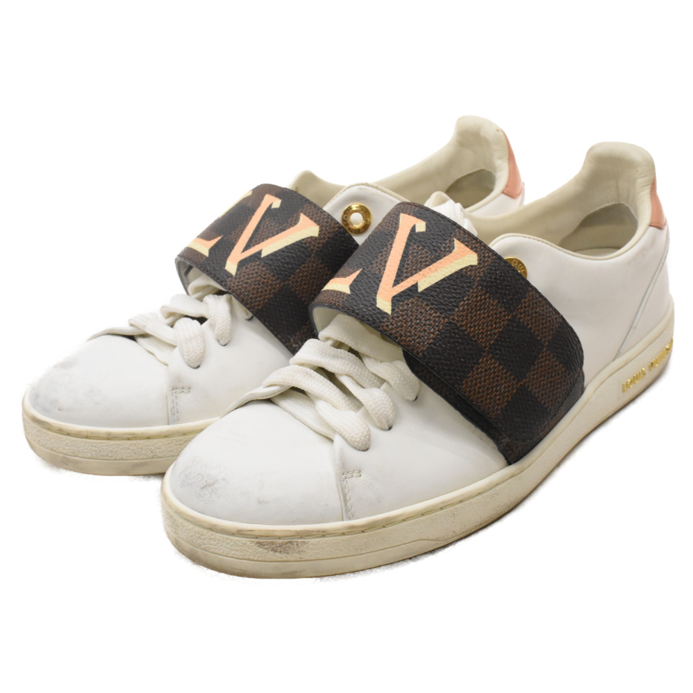 LOUIS VUITTON ルイヴィトン Frontrow Leather Trainers フロントローライン レザーローカットスニーカー LVロゴ ダミエ ホワイト/ブラウン_画像3