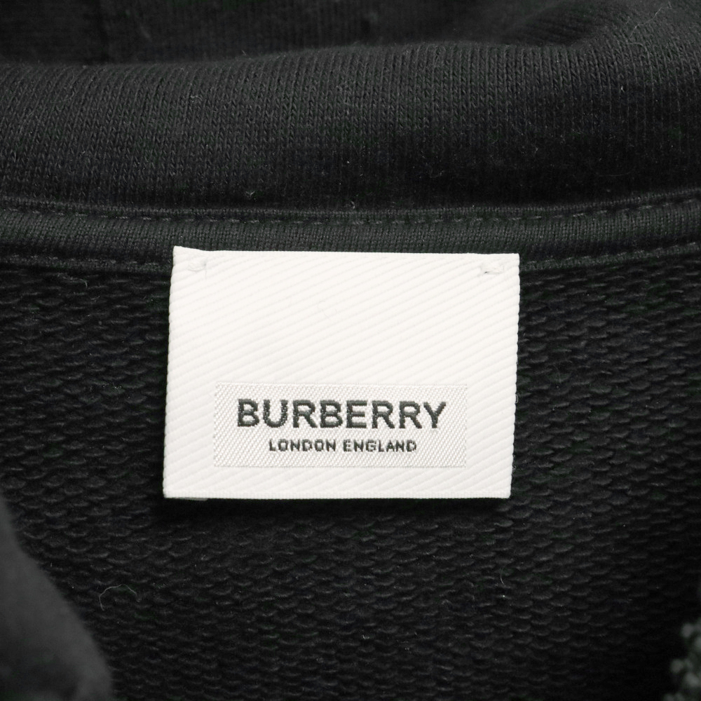 BURBERRY バーバリー 21AW サイドロゴ プリント ジップアップ パーカー ブラック 8036691_画像5