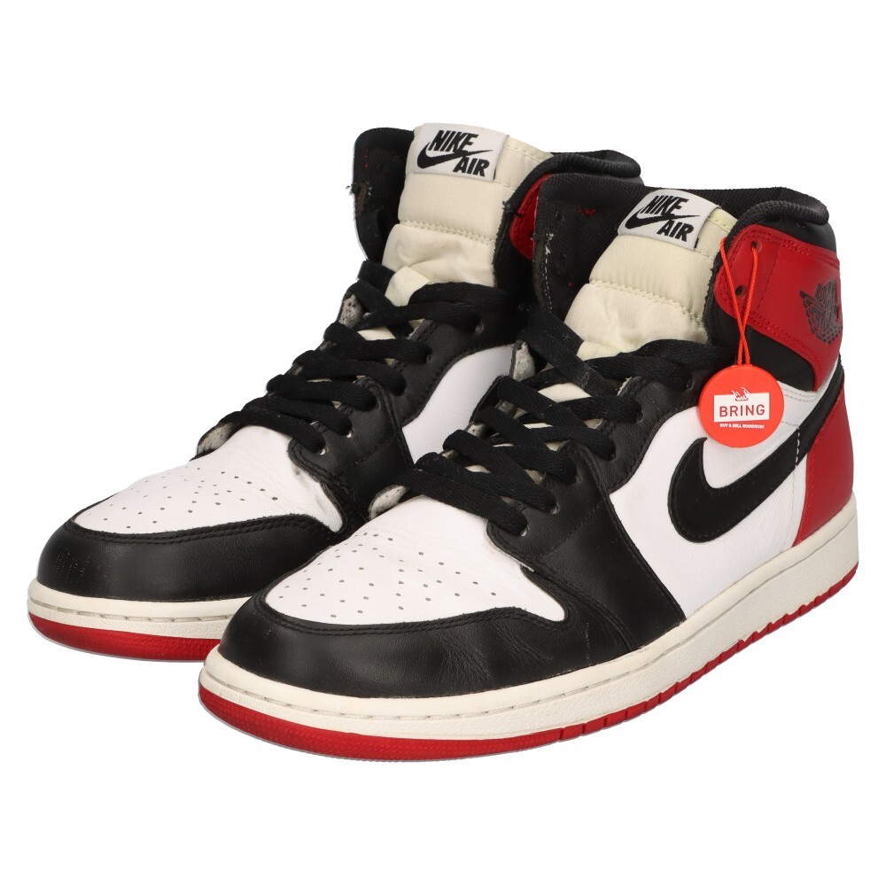 NIKE ナイキ AIR JORDAN1 RETRO HIGH OG エアジョーダン1 ハイカットスニーカー つま黒 ブラック/レッド US10.5/28.5cm 555088-184_画像3