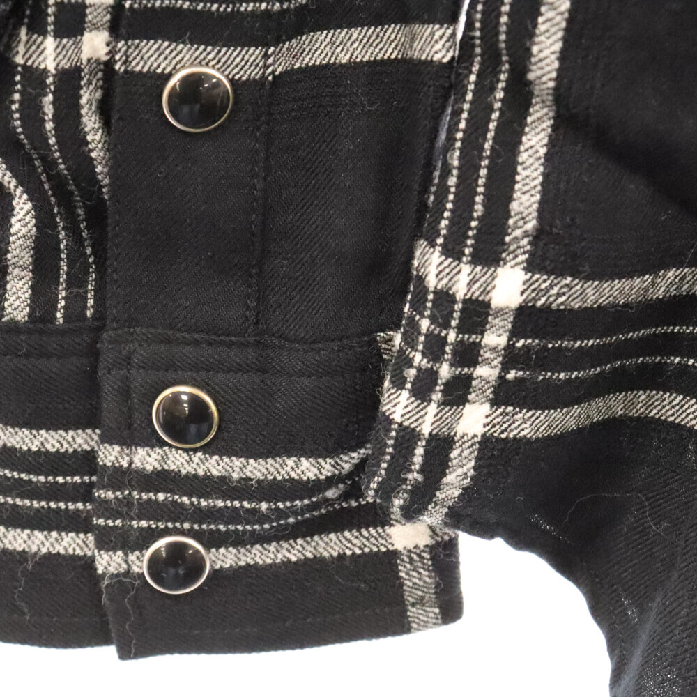 MINEDENIM マインデニム 23AW R.Wool Flannel Check Western SH ウールフランネル チェック ウェスタンシャツ ブラック 2308-5003-97-032_画像5