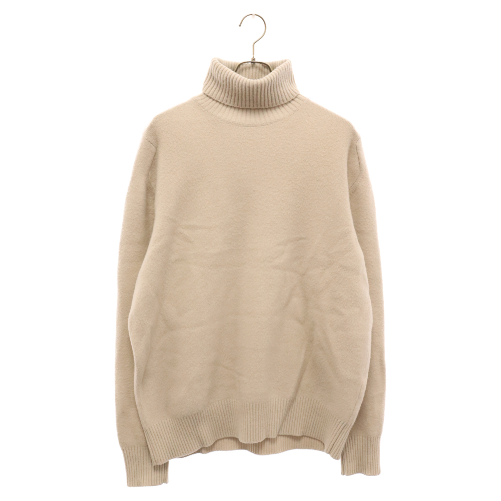 OAMC オーエーエムシー 20AW WHISTLER ROLLNECK KNIT ロゴデザイン ハイネック ウールニットセーター 長袖セーター アイボリー OAMR750667_画像1