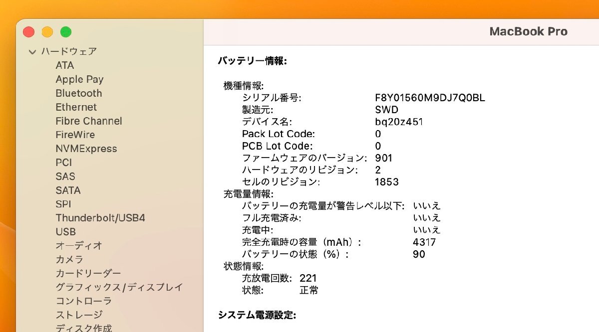 Retina MacBook Pro 2020 シルバー A2251 Core i5 2.0/16G/SSD 512G/JIS/現状品/ジャンク出品の画像6