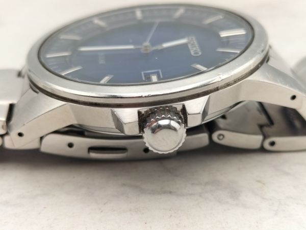 C50 1円～ 稼働品 セイコー SEIKO スピリット ソーラー V147-0AV0 腕時計 アナログ デイト ラウンド ブルーカラー文字盤 ステンレス メンズ_画像4