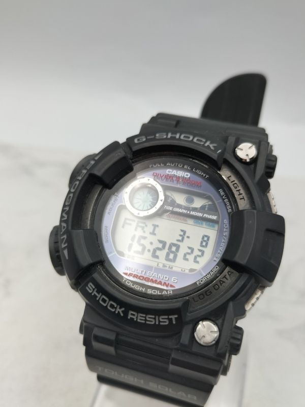 C63 1円～ 稼働品 カシオ CASIO G-SHOCK G-ショック GWF-1000 フロッグマン タフソーラー 腕時計 ブラック 黒 メンズ ラバーベルト_画像1