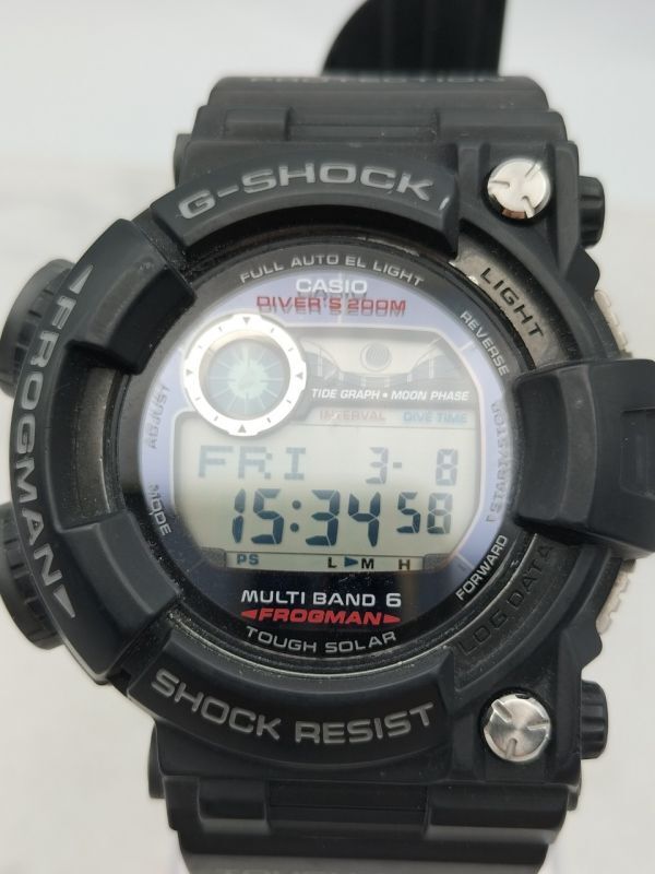 C63 1円～ 稼働品 カシオ CASIO G-SHOCK G-ショック GWF-1000 フロッグマン タフソーラー 腕時計 ブラック 黒 メンズ ラバーベルト_画像6