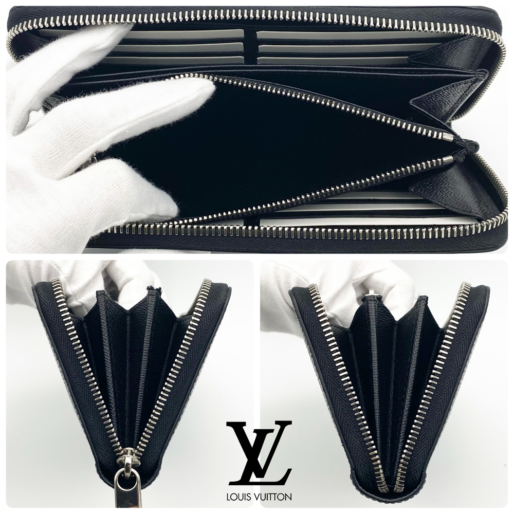 【極美品】ルイヴィトン LOUIS VUITTON エピ ジッピーウォレット ラウンドファスナー ノワール ブラック M61857 ICチップ RFID 送料無料_画像6