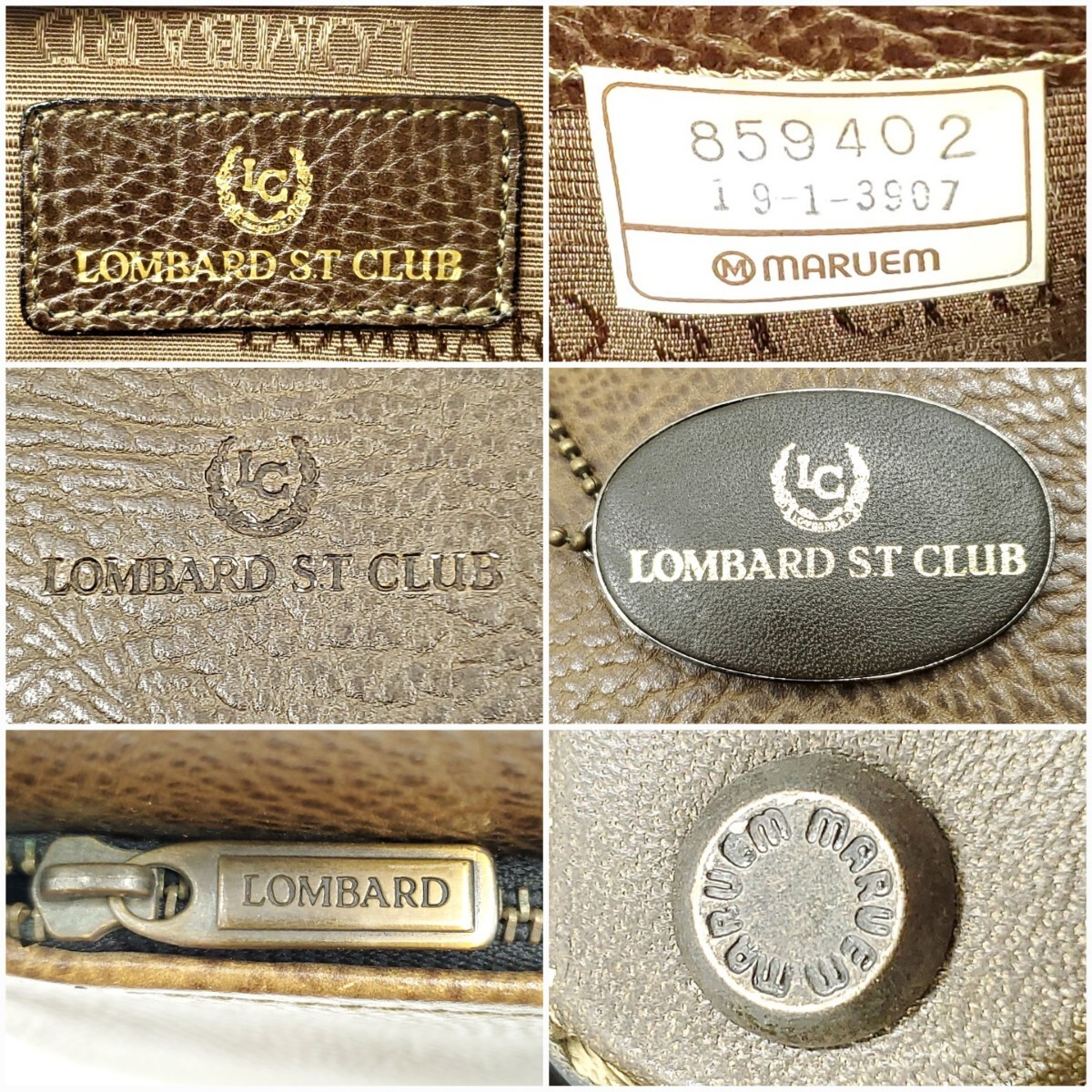 日本製★LOMBARD S.T CLUB★本革レザーダレスバッグ希少カーキ本皮MARUEMマルエムビジネス旅行ドクター鍵付きボストントラベル鞄 SZB121