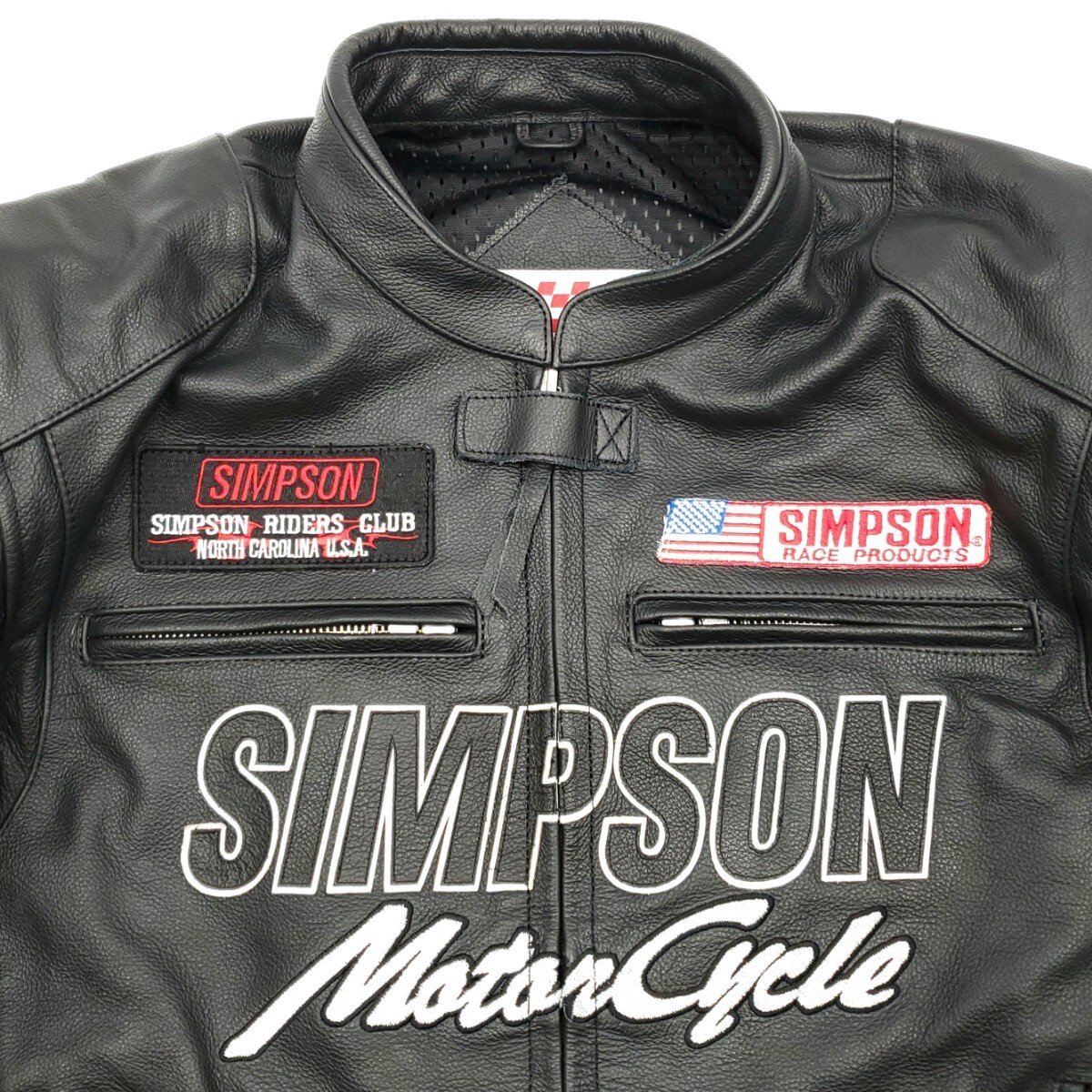 美品2way牛革 SIMPSON アーム着脱式レザーライダースジャケット 美品2way牛革 SIMPSON アーム着脱式レザーライダースジャケット
