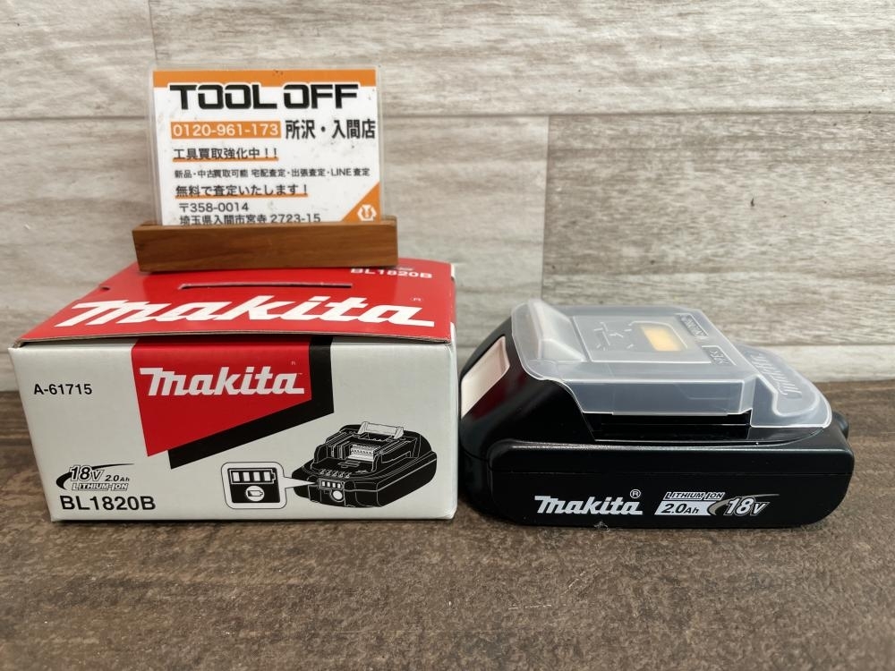 009▼未使用品▼マキタ makita バッテリー 純正品 BL1820B 18V 2.0Ah