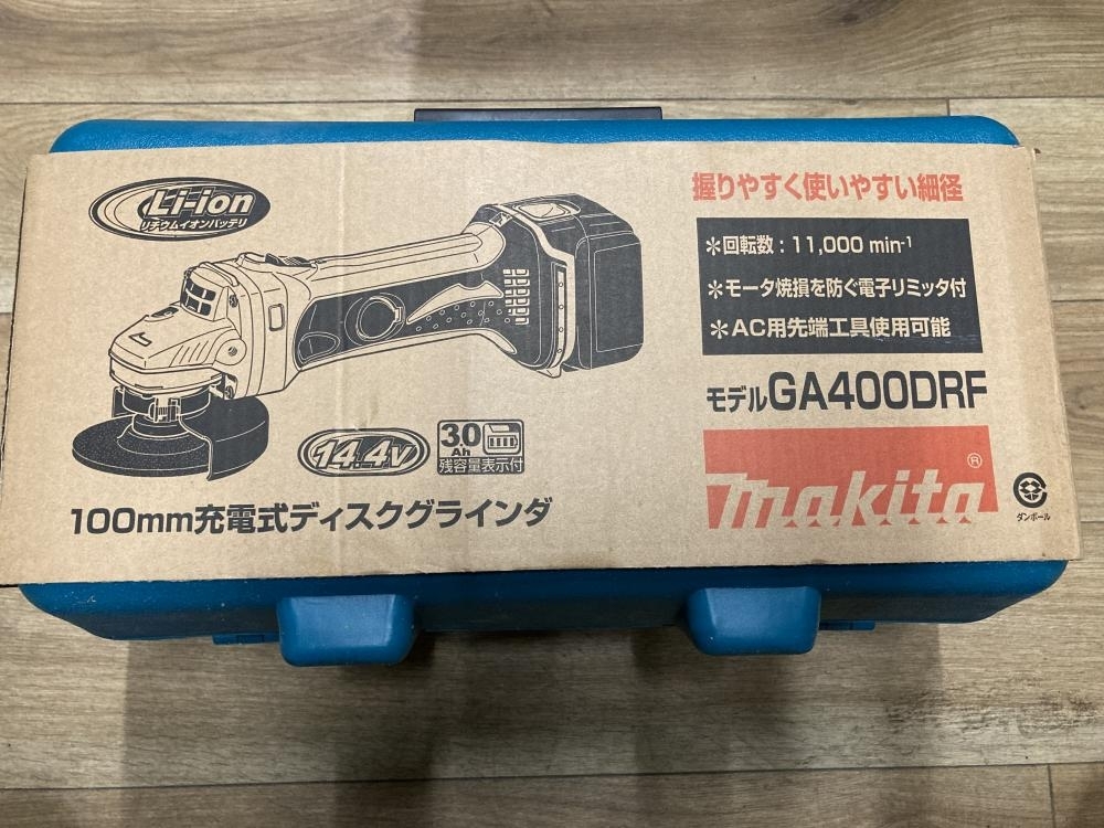 020♪未使用品・即決価格♪マキタ 14.4V　100mm充電式ディスクグラインダ GA400DRF　長期保管品 外箱傷汚れ有/初期充電済