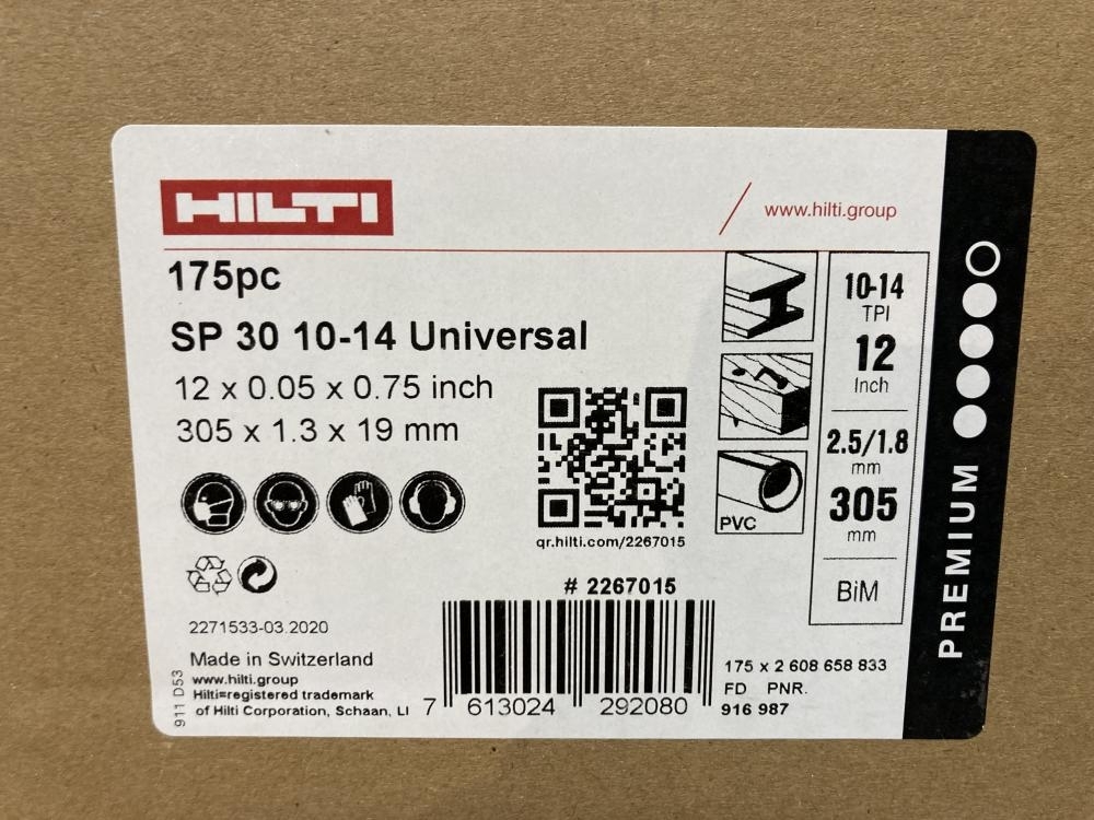 020♪未使用品♪HILTI レシプロソーブレード SP30　10-14 175PC_画像2