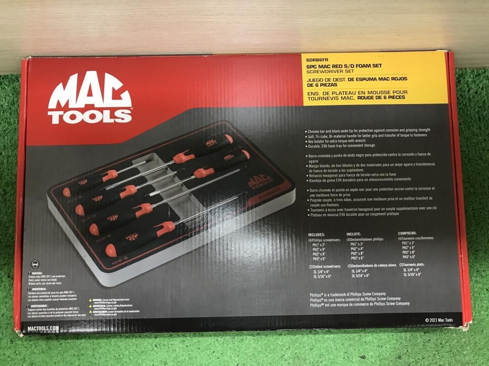 012◆未使用品◆MACTOOLS グリップスクリュードライバーセット SDRB6FR_画像3