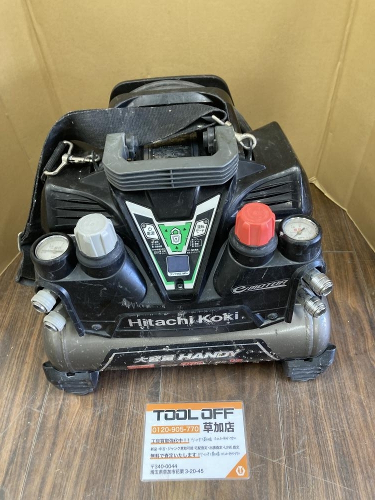 006□ジャンク品□日立 エアコンプレッサ EC1245H2 ※エアは溜まるが停止しない