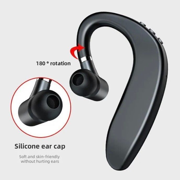 ■送料無料　匿名配送　ワイヤレスイヤホン　ブラック　片耳　 耳掛け　Bluetooth5.2 ハンズフリー 防水 A3 小型軽量