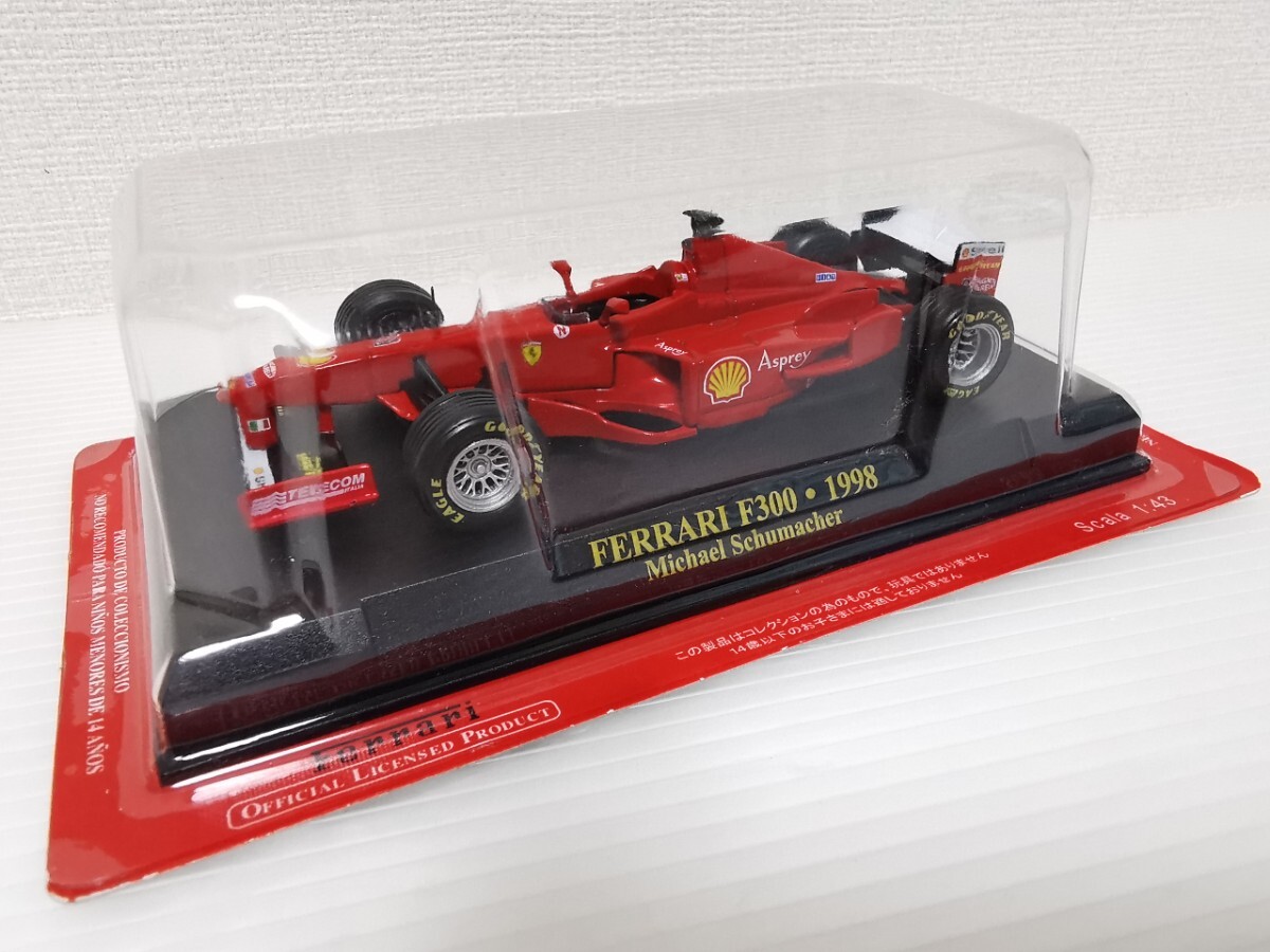 送料220円〜★未開封★ アシェット 公式フェラーリF1コレクション Ferrari F300・1998 Michael Schumacher 1/43スケール ミニカーの画像1