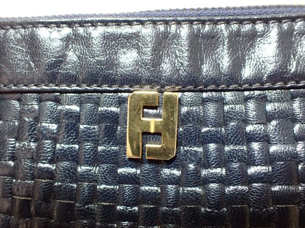 豊G077/8J◆FENDI フェンディ ショルダーバッグ ブラック メッシュ 斜め掛け◆_画像4