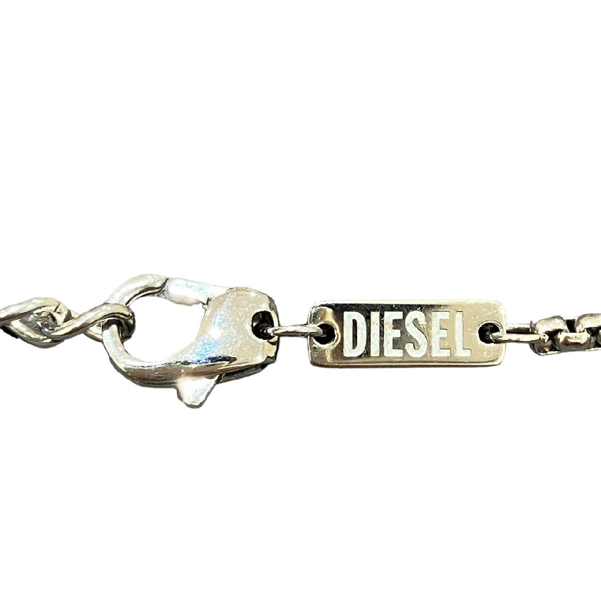 DIESEL ディーゼル シルバーカラー Dロゴ ネックレス 箱付き ネックレス_画像7