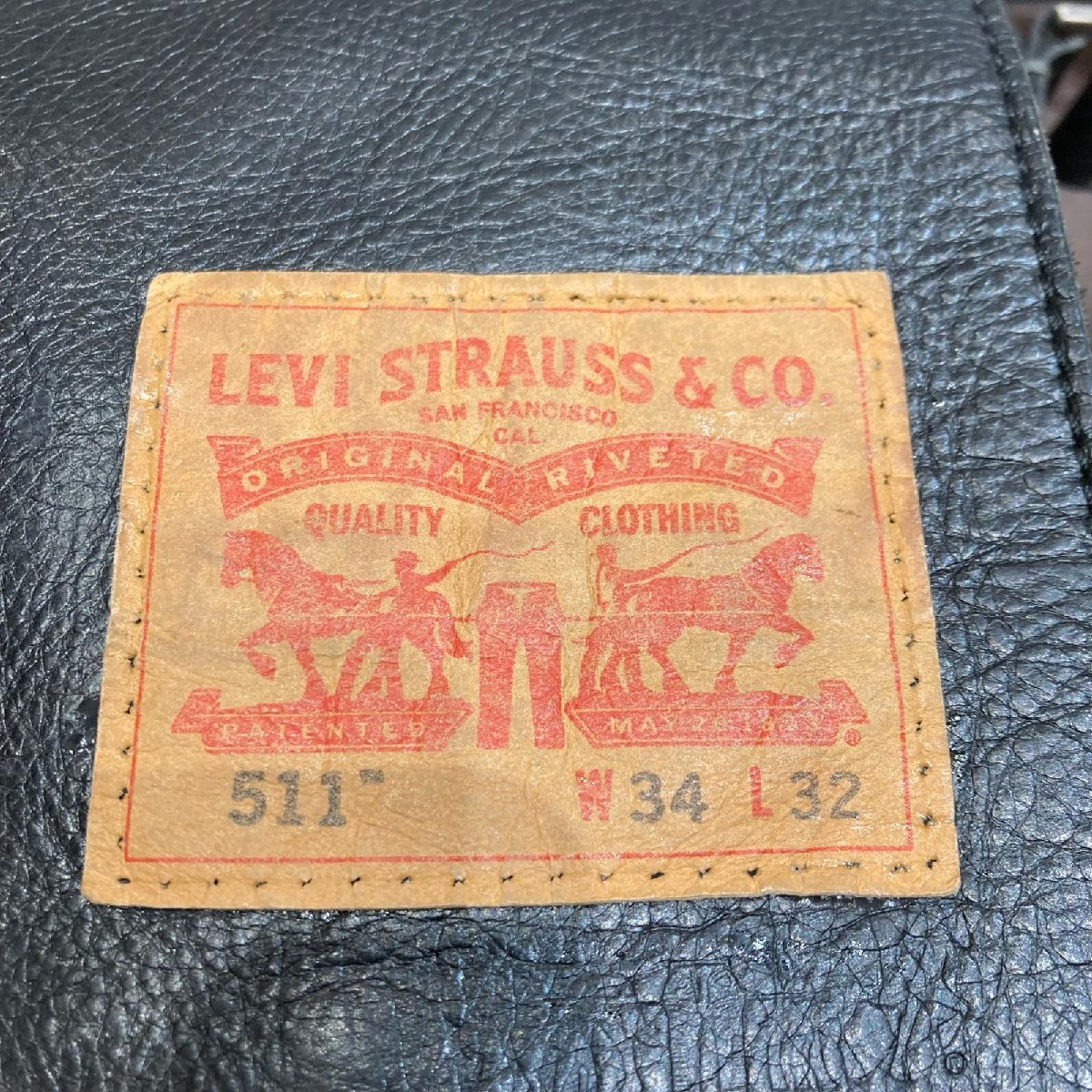 1円Levi's リーバイス 本革 レザー ショルダーバック ブラック ヴィンテージ_画像9