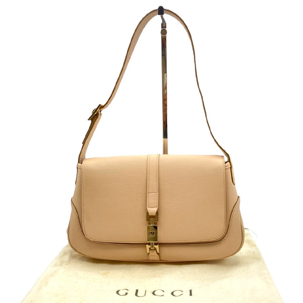 GUCCI グッチ ジャッキーライン ショルダーバッグ ベージュ系 ハンドバッグ 0013824・203569_画像1