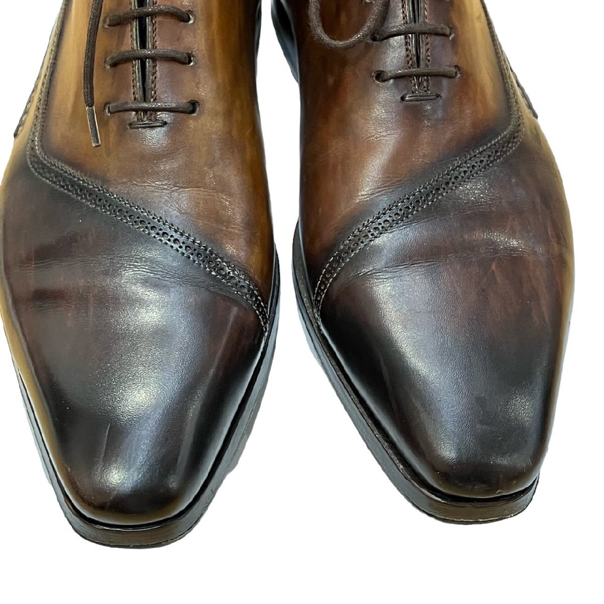 マグナーニ MAGNANNI オパンカ ホールカット ブラウン 革靴 スペイン製 18735 38 箱・保存袋付_画像6