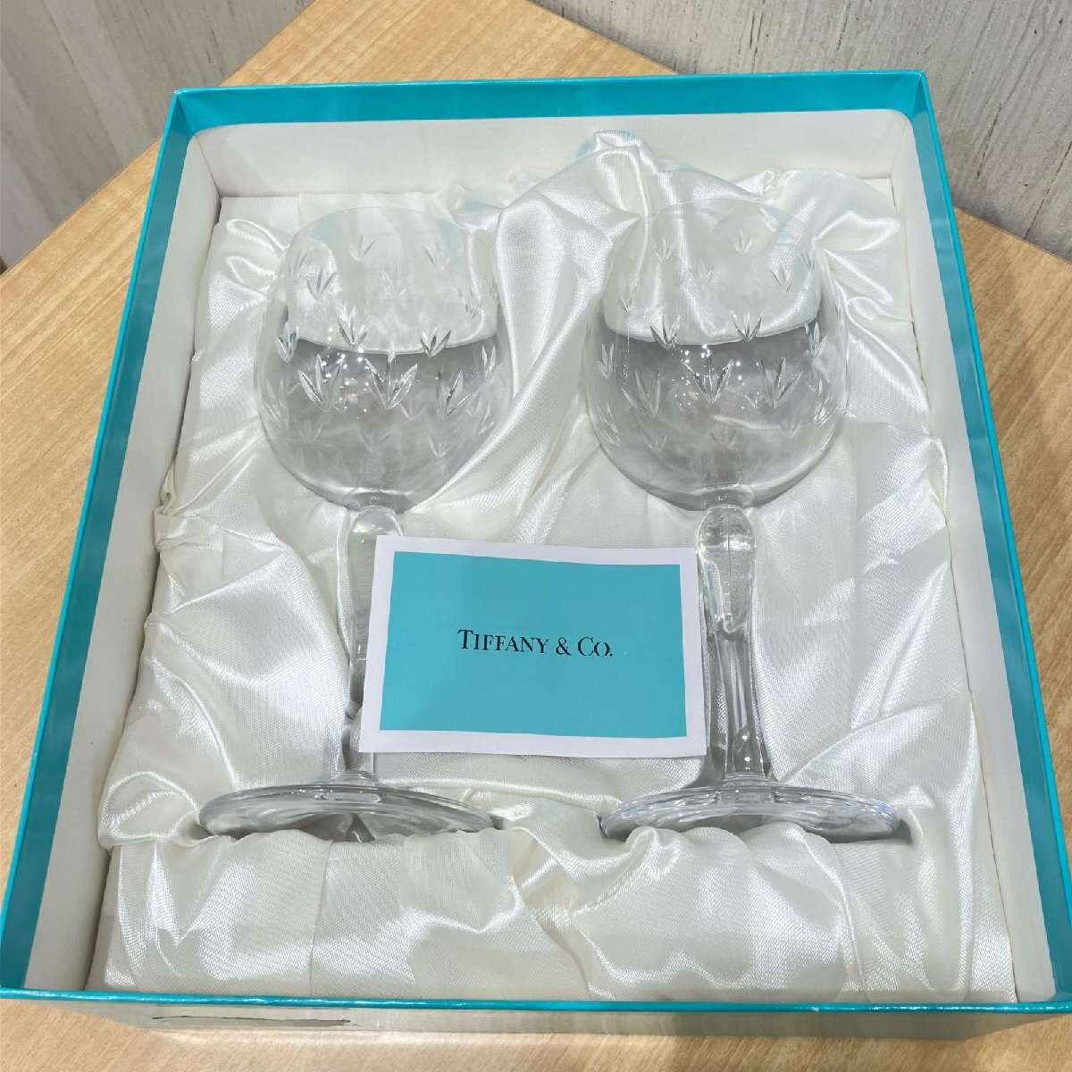 ★TIFFANY&Co. ティファニー フローレット ペア ワイングラス 2客セット 未使用 食器_画像2