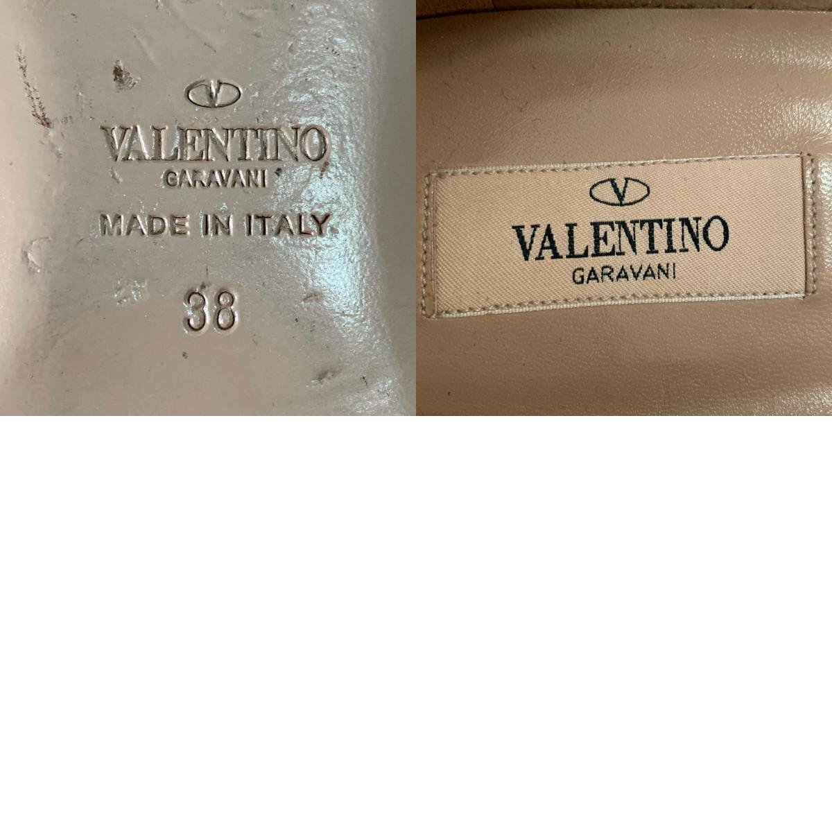 Valentino ヴァレンチノ フラットパンプス ロックスタッズ エナメル レッド 38_画像10
