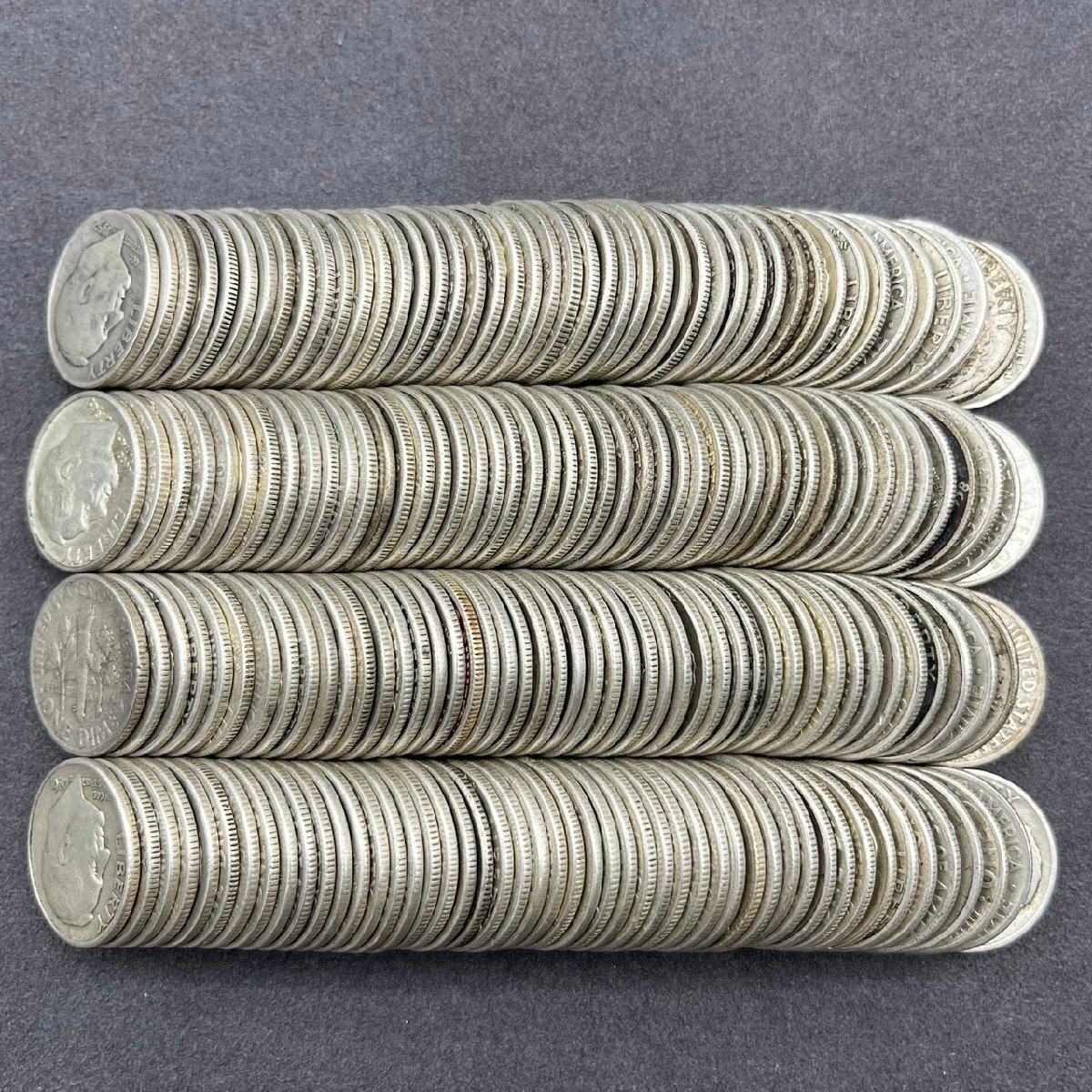 1円 1964年以前 188枚 約467ｇ アメリカ銀貨 ルーズベルト ダイム 10セント ドル ダラー アンティークコイン コレクションの画像1