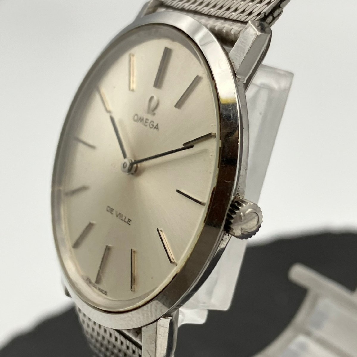 OMEGA オメガ デヴィル 2針 メンズ腕時計 シルバー文字盤 SS 手巻き稼働品の画像3