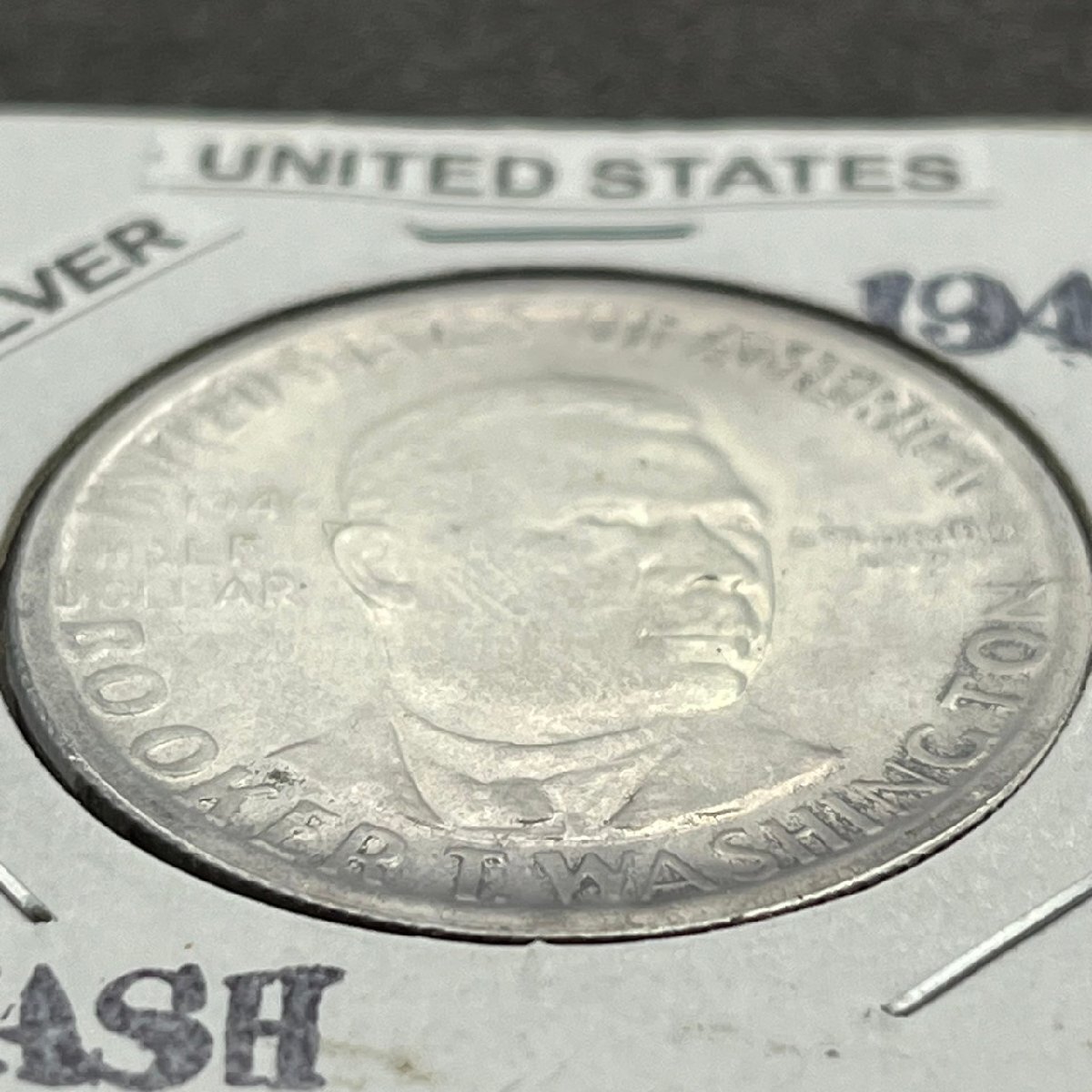 1円アメリカ銀貨 ブッカーワシントン メモリアル記念 ハーフダラー 1/2ドル 1946年 Sミント アンティーク コレクション_画像3