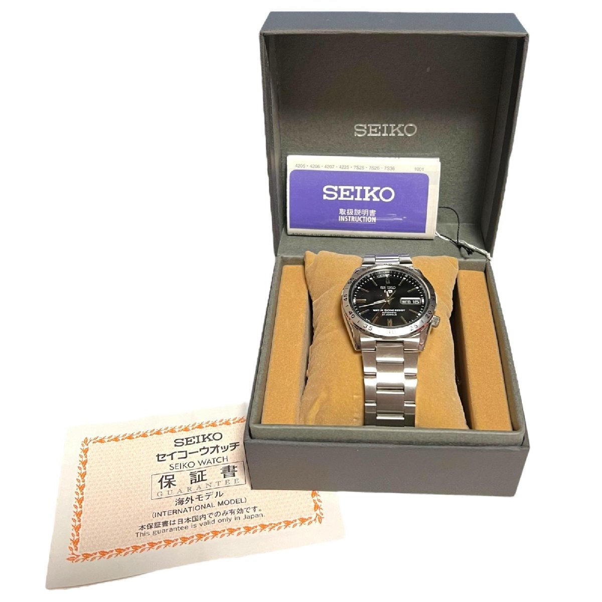 SEIKO セイコー SEIKO 5 自動巻 裏スケルトン デイデイト 21石 WATER 50M RESIST 7S26_画像1