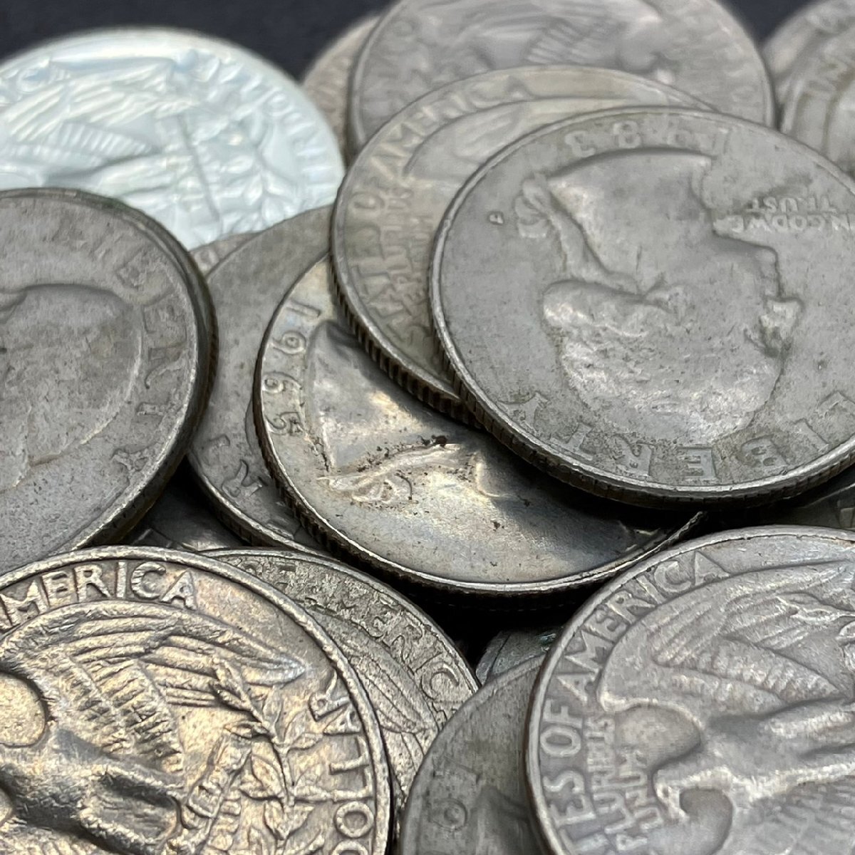 1円 アメリカ硬貨 1965年以降 約448ｇ ワシントン 1/4ドル 25セント アンティーク コレクション コイン_画像5