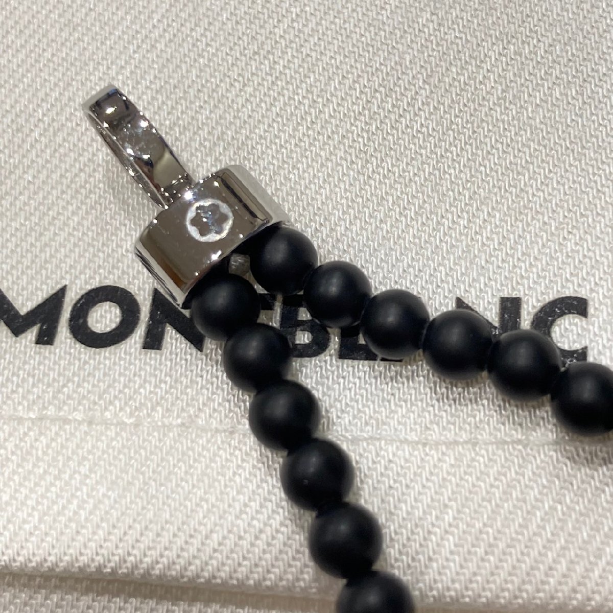 美品 MONTBLANC モンブラン ブレスレット ブラックオニキス アクセサリー メンズ_画像4