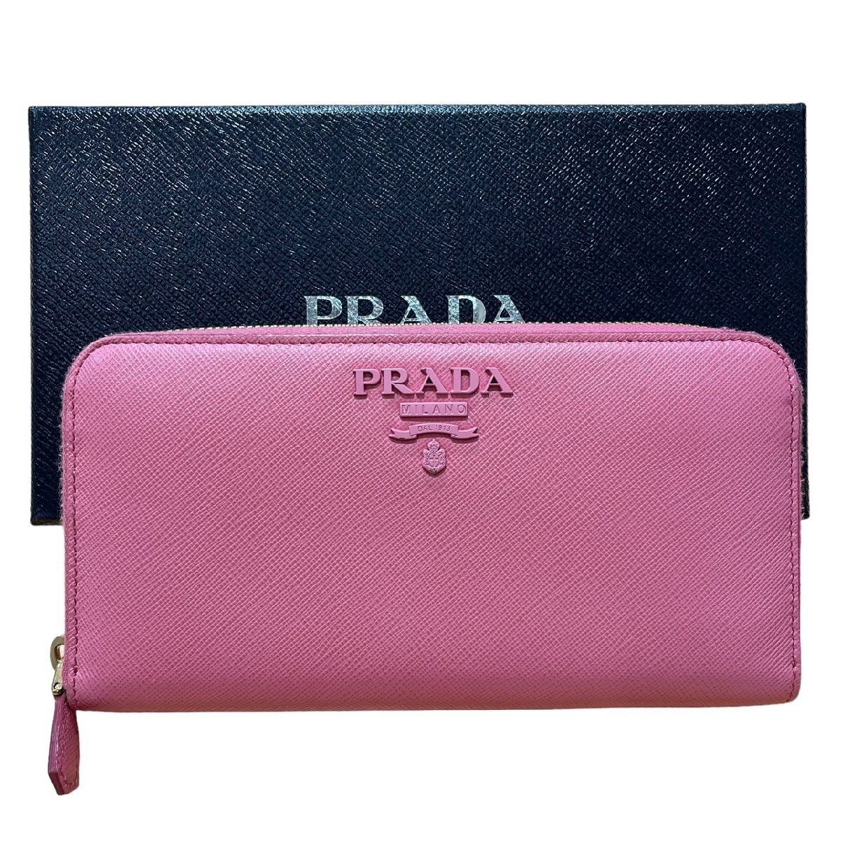 PRADA プラダ 長財布 ピンク サフィアーノ シャイン レディース レザーの画像1