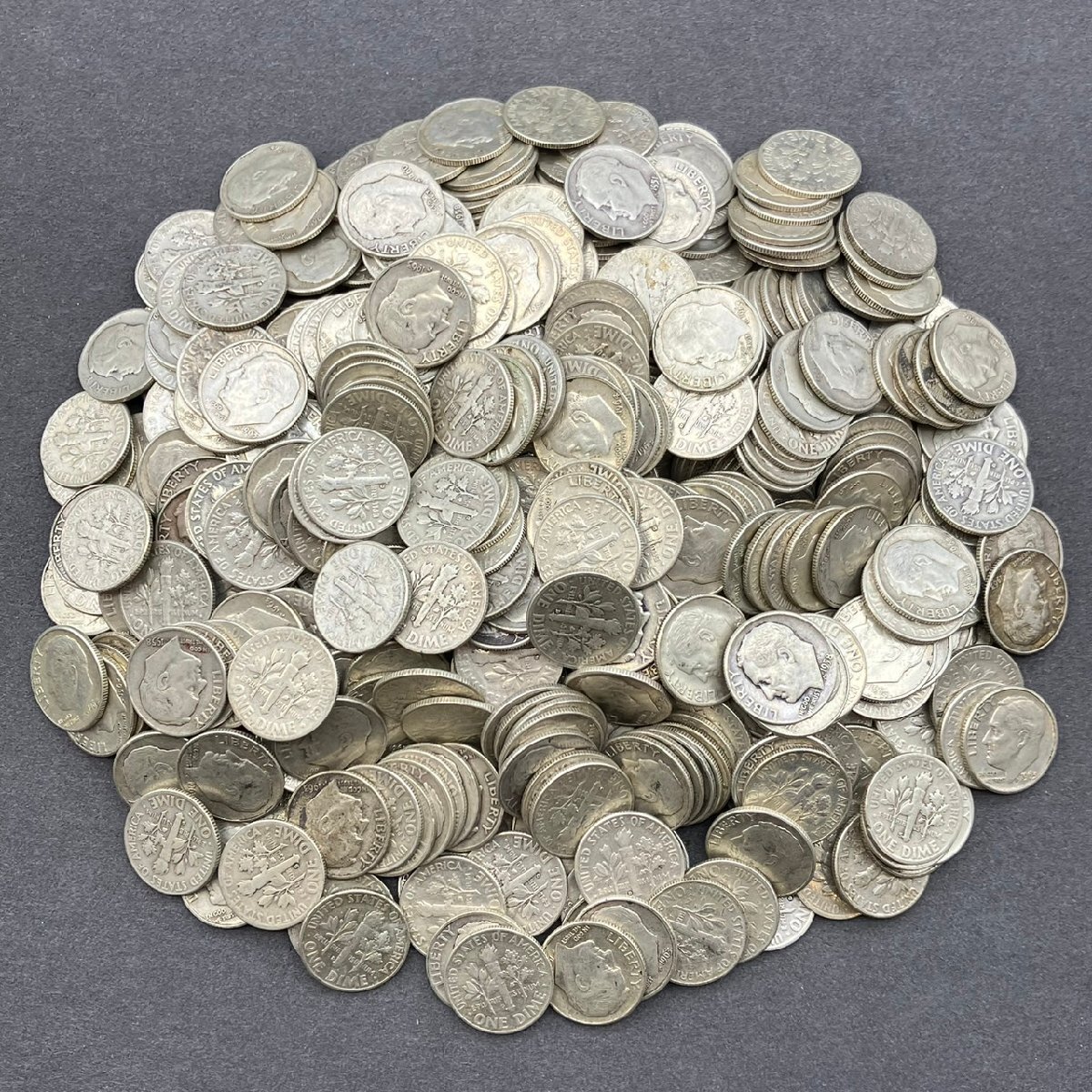 1円 アメリカ銀貨 約1240ｇ 1964年以前 10セント ダイム ルーズベルト ドル 大量セット アンティーク コレクション コインの画像1