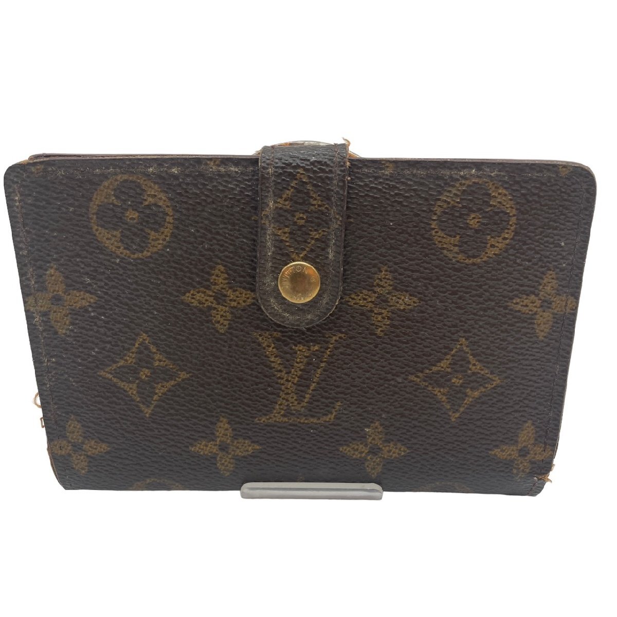 1円 LOUIS VUITTON ルイヴィトン モノグラム ポルトフォイユ ヴィエノワ 二つ折り財布 ブラウン系 M61674_画像1