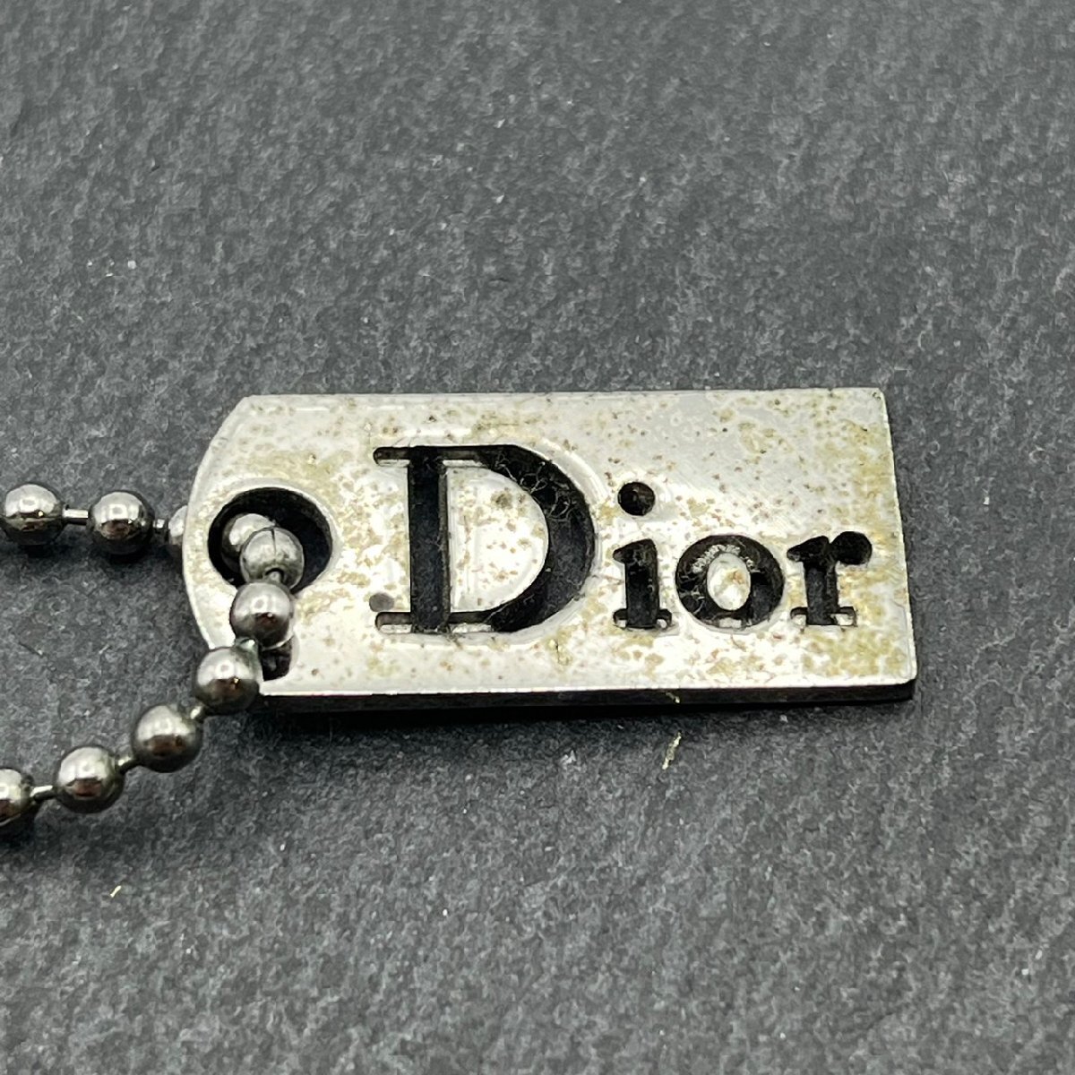 Dior ディオール ネックレス 4点セット Dロゴ ハート タグ ラインストーン シルバーカラー ヴィンテージ_画像3