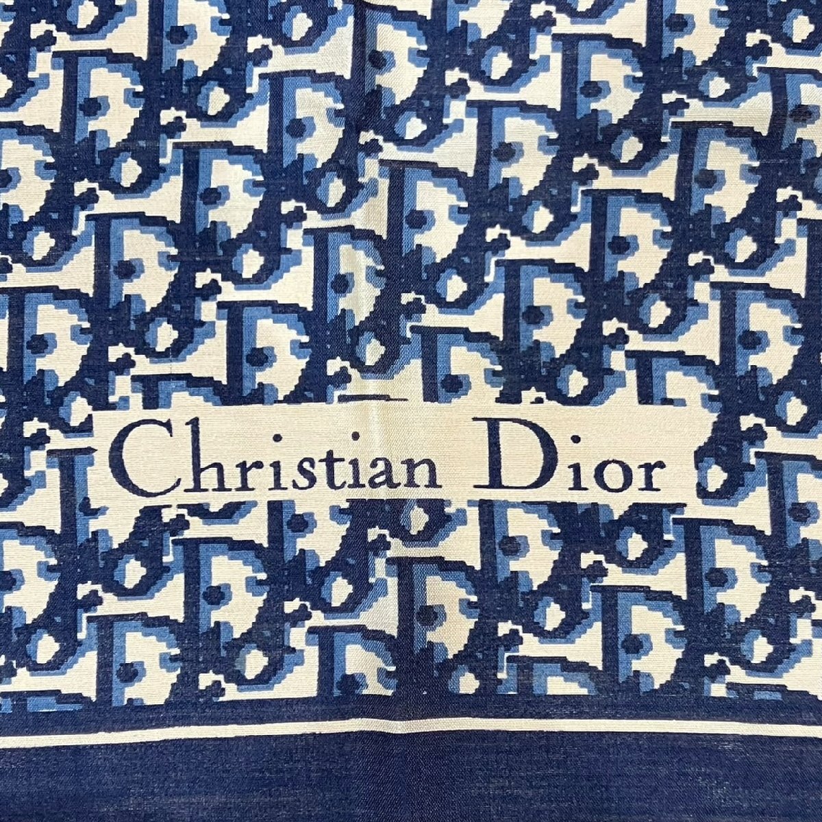 ○送料無料 Dior ディオール オブリーク トロッター柄 シルク スカーフ_画像8