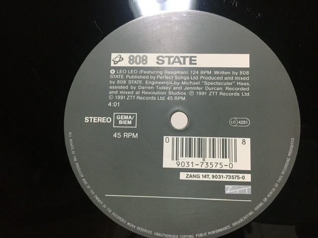 808 STATE IN YER FACE 12inch 808 ステイト_画像2