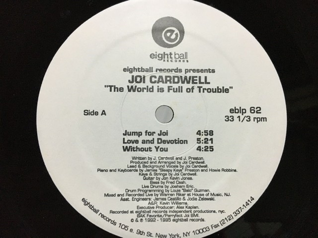 JOI CARDWELL THE WORLD IS FULL OF TROUBLE LP ジョイ カードウェル_画像3