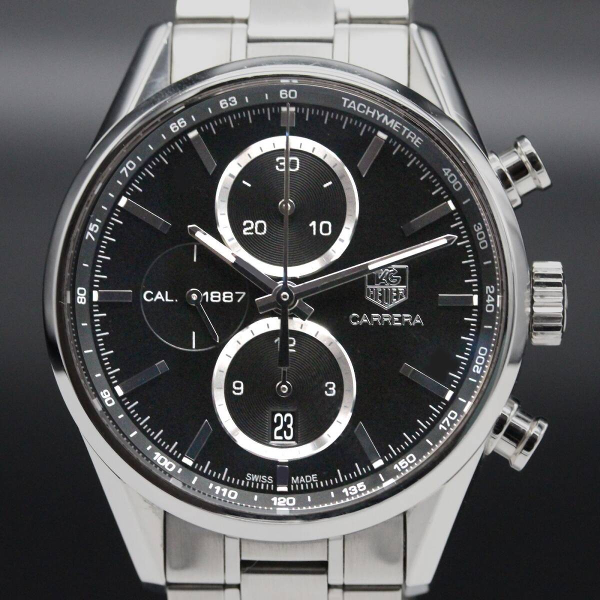 【美品】タグホイヤー　カレラ 　クロノグラフ　CAR2110-4　腕時計　自動巻き　メンズ　A04398