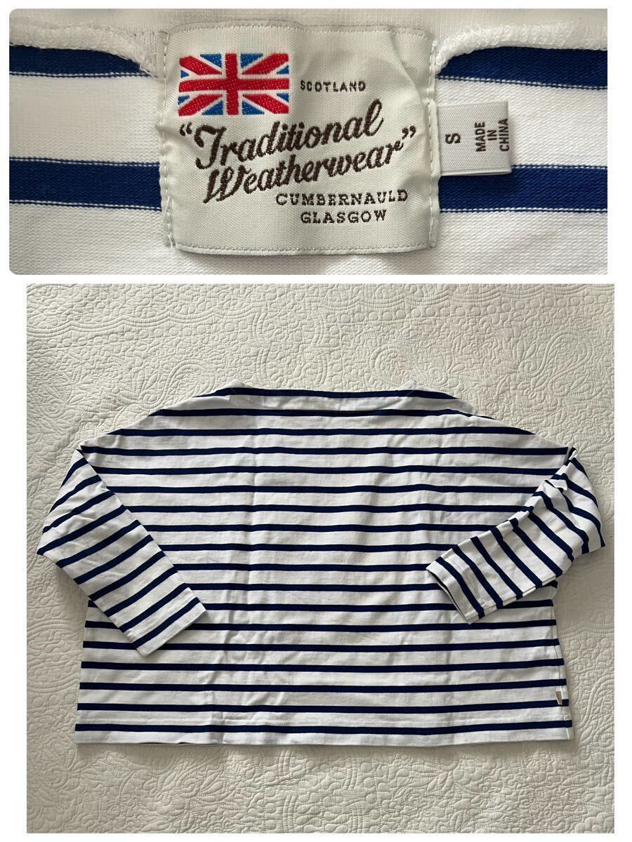 【Traditional Weatherwear】トラディショナルウェザーウェア カットソー Tシャツ 7分袖 ボーダー Sサイズの画像1