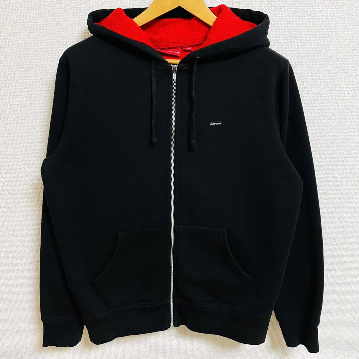 Supreme Contrast Zip Up Hooded Sweatshirt Black S 18ss 2018年 黒 ブラック コントラスト ジップアップ スウェットシャツ ボックスロゴ