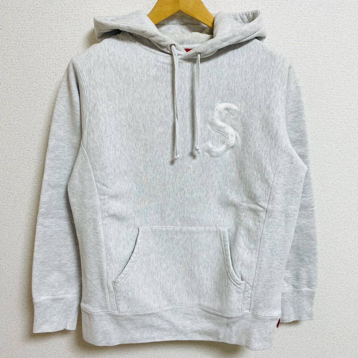 Supreme S Logo Hooded Sweatshirt Ash Grey S 15aw 2015年 アッシュグレー エスロゴ Sロゴ フーデッド スウェットシャツ 刺繍ロゴ_画像1