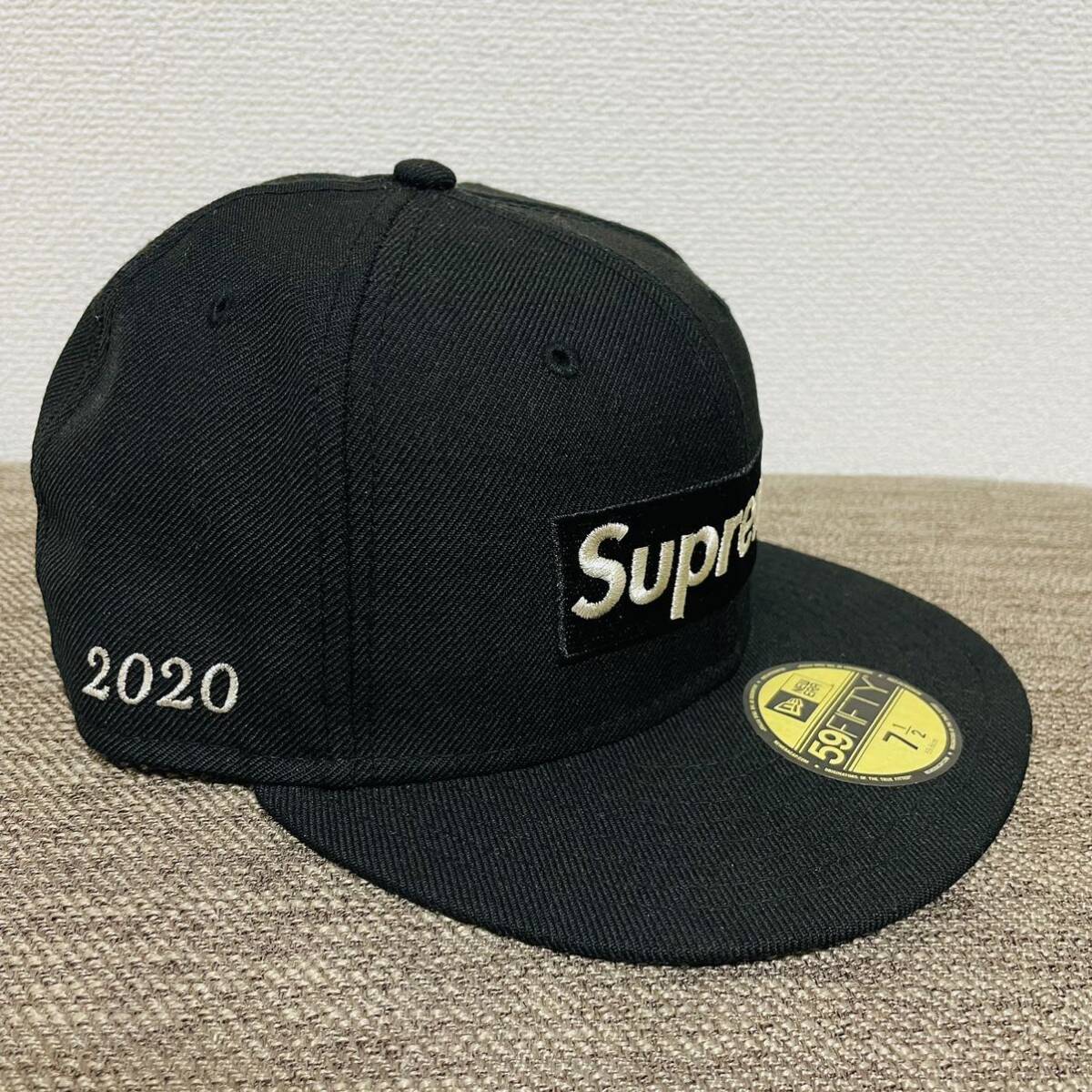 Supreme $1M Metallic Box Logo New Era Cap Black 59.6cm 7 1/2 20ss 2020年 黒 ブラック メタリック ボックスロゴ ニューエラ キャップ_画像3