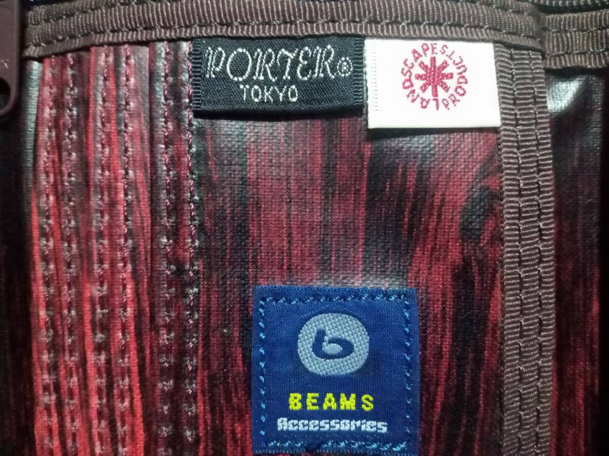 1円■美中古！PORTER×BEAMS×LANDSCAPE ウォレット COLOR ブラウン　ポーター　ビームス　ランドスケープ　財布　_画像5