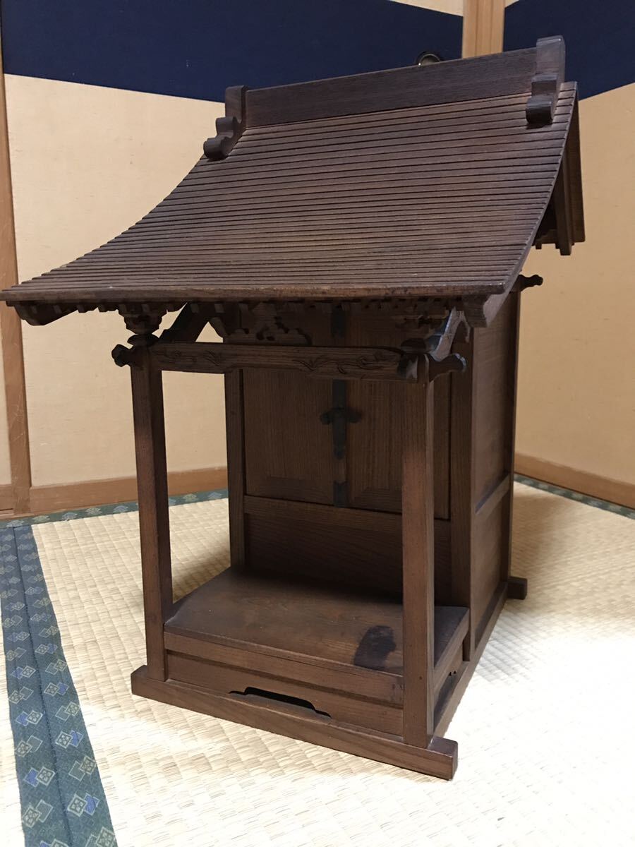 大珍品】祠 神棚 アンティーク 木製 欅 ケヤキ 神社 修験道 山伏 大珍品】祠 神棚 アンティーク 木製 欅 ケヤキ 神社 修験道 山伏